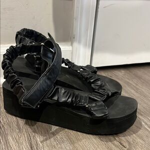 Women's Platform Black Sandals
